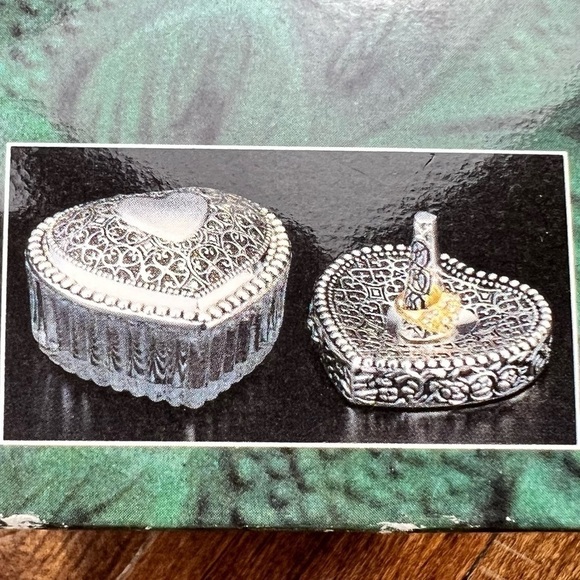 Silverplated Jewelry Box & Ring Holder Heart Shaped NIB International Silver Co. - Picture 10 of 13